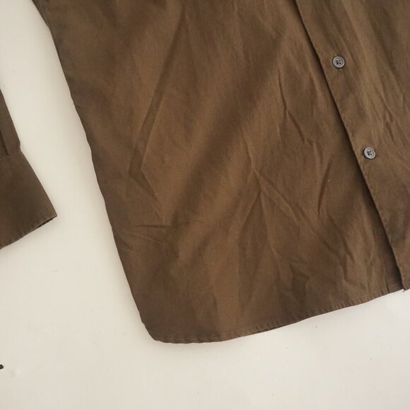 Mango MNG Hunter Green 100% Cotton Button Down Regular Fit Dress Shirt Large - Picture 7 of 11